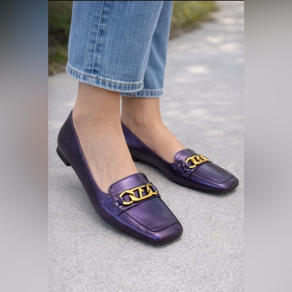 Franco Sarto Shoes - Franco Sarto Purple and Gold Flats with Chain Detail